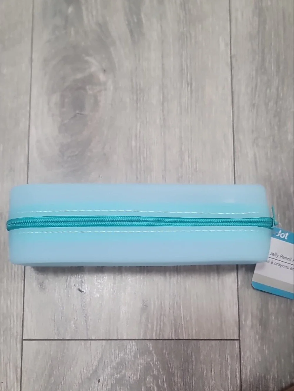 Light Blue and Green Silicone Jelly Pencil Pouch